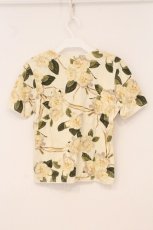 画像3: INGEBORG / カメリアプリントTシャツ M アイボリー O-26-05-05-095-LO-TS-IG-OS (3)