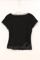 画像4: INGEBORG / ギンガムフリルTシャツ  クロ O-26-05-05-101-LO-TO-IG-OS (4)