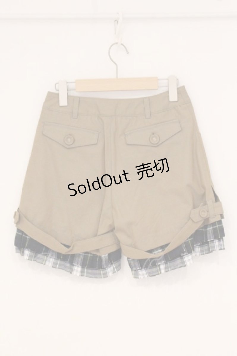 画像3: Jane Marple / タータンチェックフリル切り替えショートパンツ M カーキベージュ O-26-05-05-002-JM-PA-IG-OS (3)
