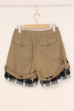 画像3: Jane Marple / タータンチェックフリル切り替えショートパンツ M カーキベージュ O-26-05-05-002-JM-PA-IG-OS (3)