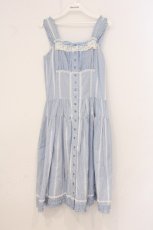 画像1: PINK HOUSE / レース配色ギンガムチェックワンピース  サックス×シロ O-26-05-05-022-LO-OP-IG-OS (1)