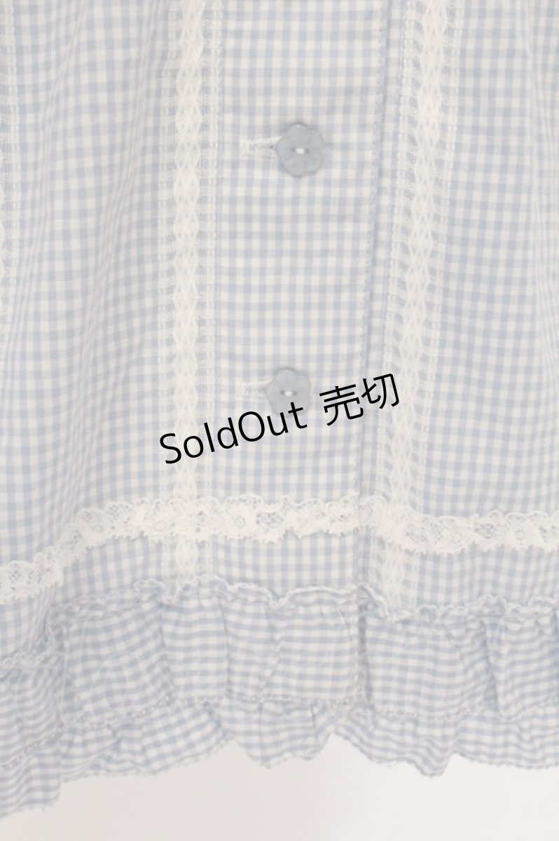 画像3: PINK HOUSE / レース配色ギンガムチェックワンピース  サックス×シロ O-26-05-05-022-LO-OP-IG-OS (3)