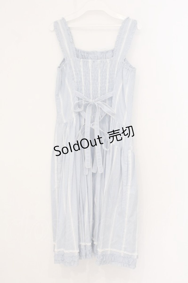 画像4: PINK HOUSE / レース配色ギンガムチェックワンピース  サックス×シロ O-26-05-05-022-LO-OP-IG-OS (4)