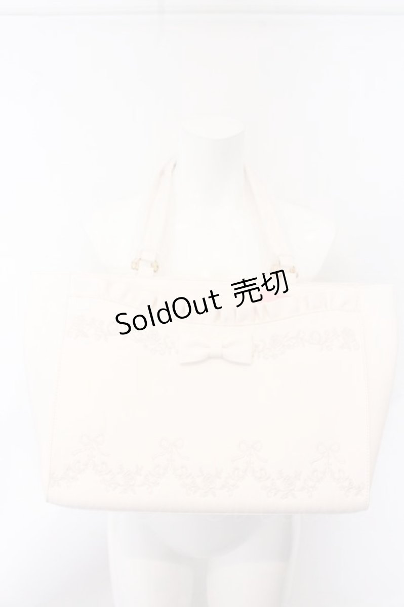 画像1: Chalmiere / クラシカル刺繍トートバッグ  キナリ O-26-05-06-077-AX-BG-OW-ZTK050 (1)