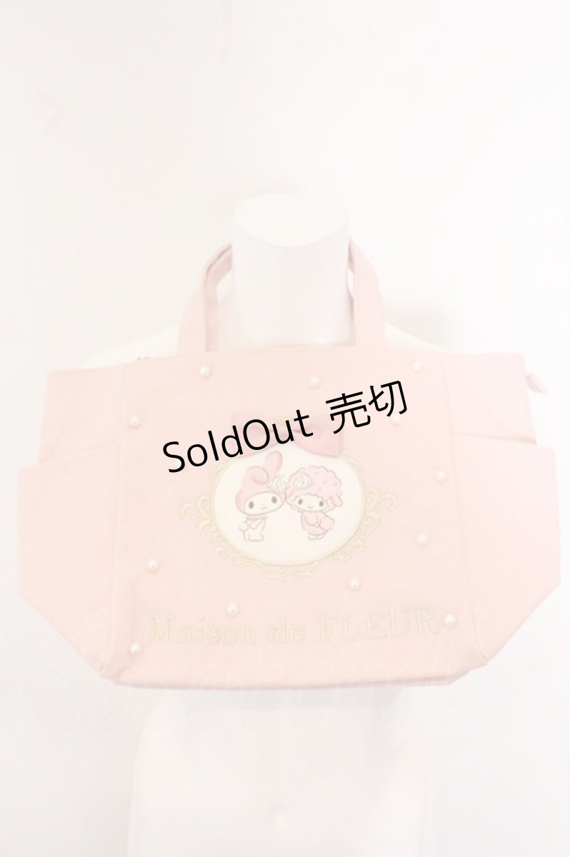 画像1: Maison de FLEUR / My MelodyパールサイドポケットSトート  ピンク O-26-05-06-092-LO-BG-OW-OS (1)