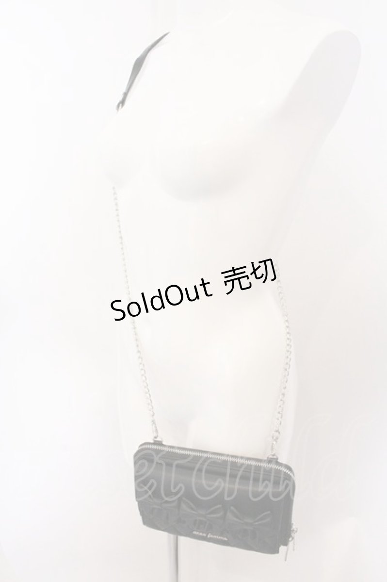 画像2: axes femme / リボンキルトヨコ型ショルダー  クロ O-26-05-06-098-AX-BG-OW-ZT699 (2)