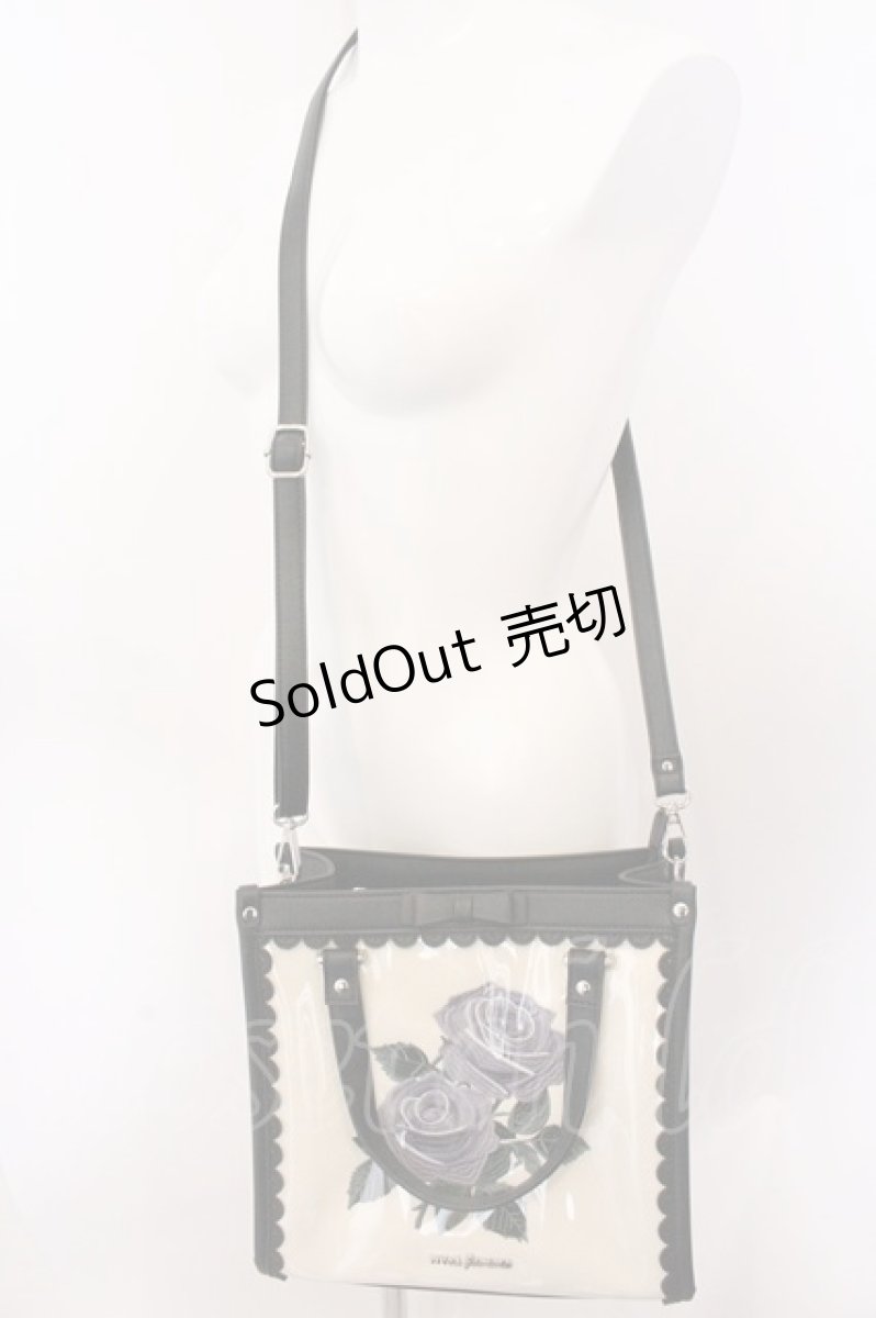 画像2: axes femme / ローズ刺繍スクエアバッグ  クロ O-26-05-06-099-AX-BG-OW-ZTK050 (2)