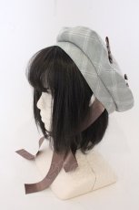 画像2: axes femme POETIQUE / リボン×パール装飾ベレー 60cm ミント O-26-05-06-012-AX-AC-OW-OS (2)