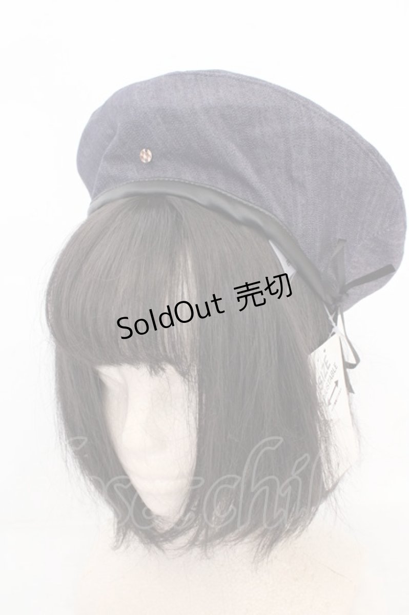 画像1: axes femme / デニム風ベレー  ネイビー O-26-05-07-1070-AX-AC-OW-ZT709 (1)