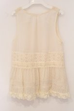 画像4: axes femme / レースフリルノースリーブトップス M アイボリー O-26-05-07-007-AX-TO-IG-OS (4)