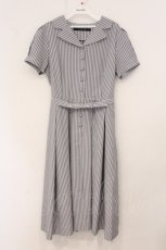 画像1: an another angelus / フロント釦レトロ開衿ワンピース F ネイビー×シロ O-26-05-07-010-CA-OP-OW-OS (1)