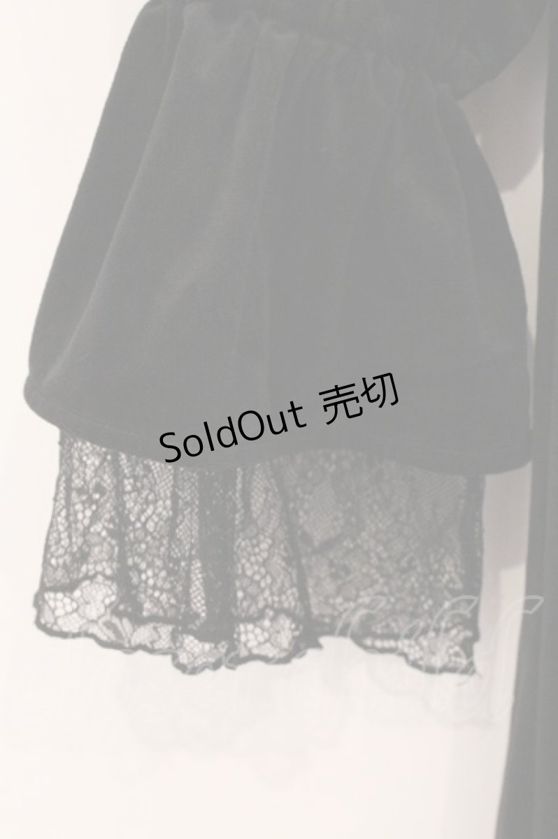 画像3: axes femme / パゴタ袖ベロアワンピース F クロ O-26-05-07-020-AX-OP-OW-OS (3)