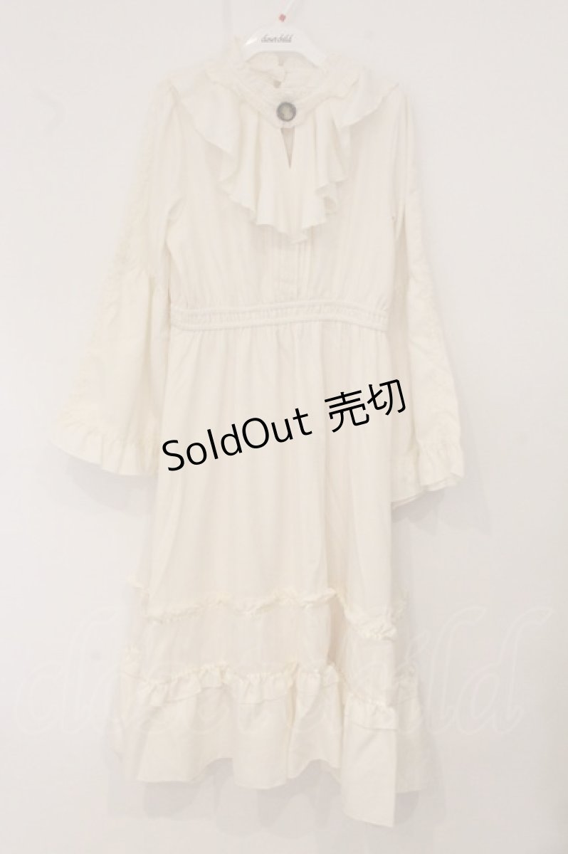 画像1: axes femme / 姫袖風ラッフルフリルワンピース F キナリ O-26-05-07-021-AX-OP-OW-OS (1)