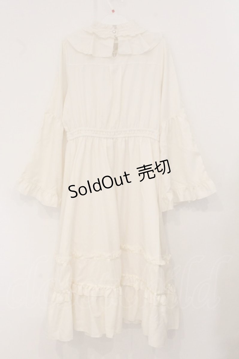 画像5: axes femme / 姫袖風ラッフルフリルワンピース F キナリ O-26-05-07-021-AX-OP-OW-OS (5)