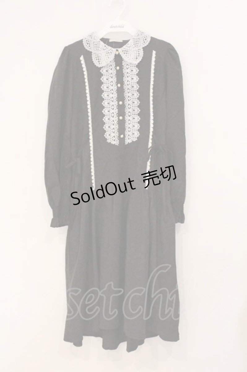 画像1: axes femme POETIQUE / 刺繍レースワンピース M クロ O-26-05-07-023-AX-OP-OW-OS (1)
