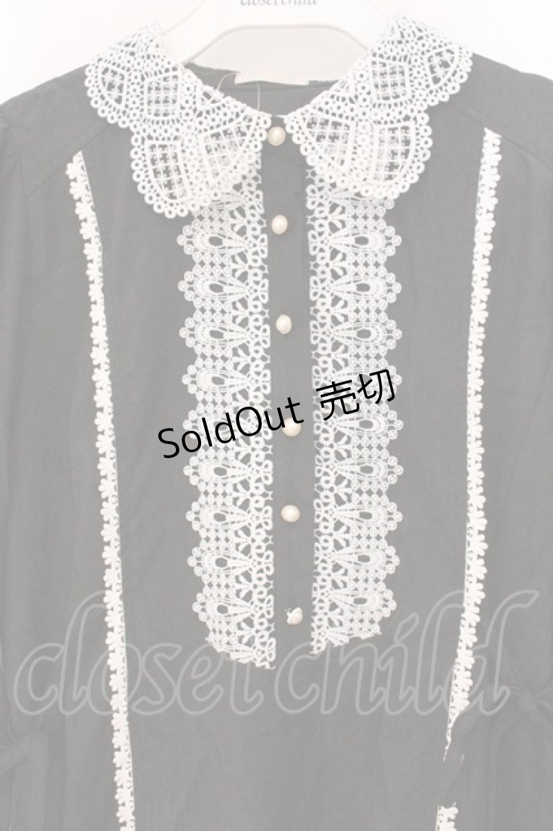 画像2: axes femme POETIQUE / 刺繍レースワンピース M クロ O-26-05-07-023-AX-OP-OW-OS (2)