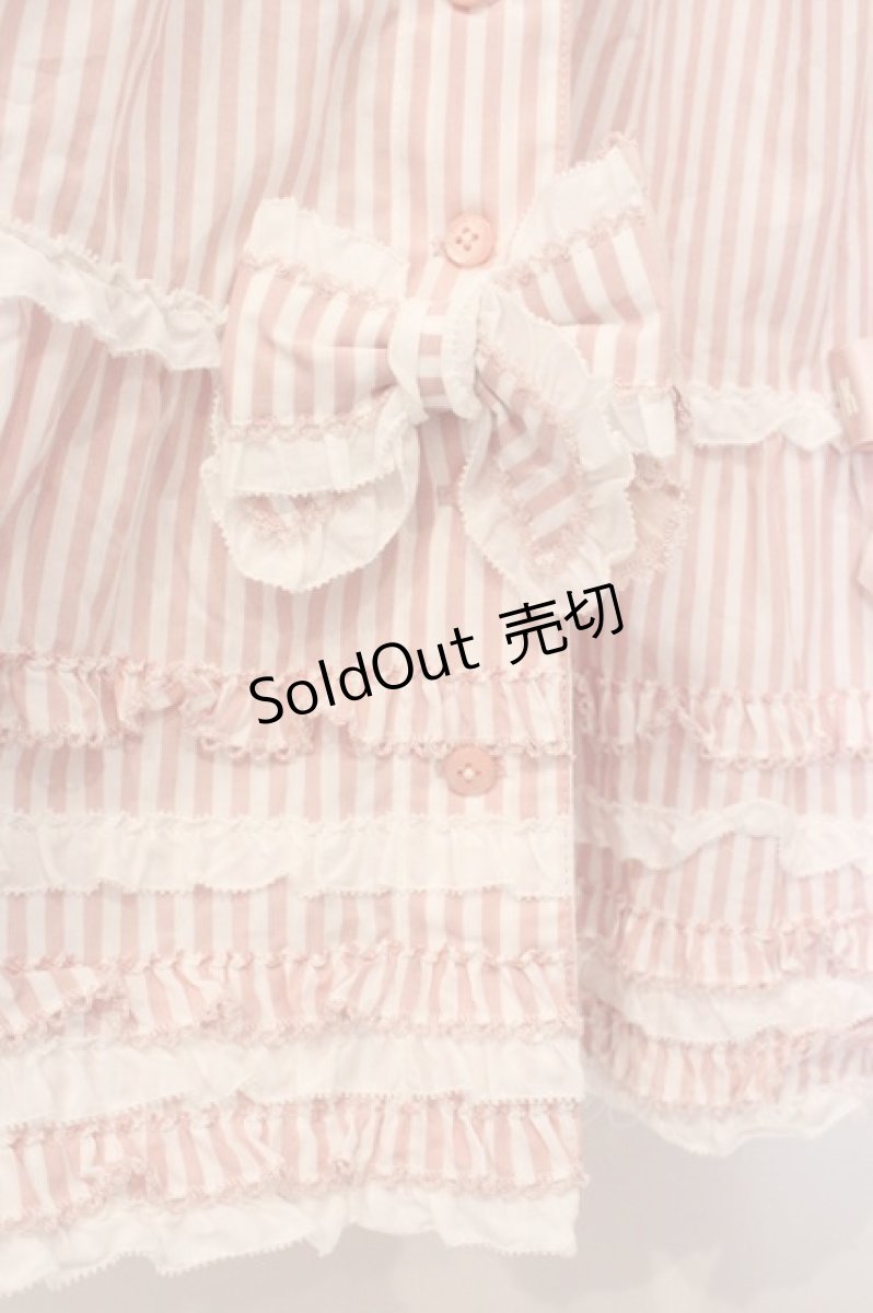 画像4: PINK HOUSE / リボンいっぱいストライプスカート  ピンク O-26-05-07-024-LO-SK-OW-OS (4)