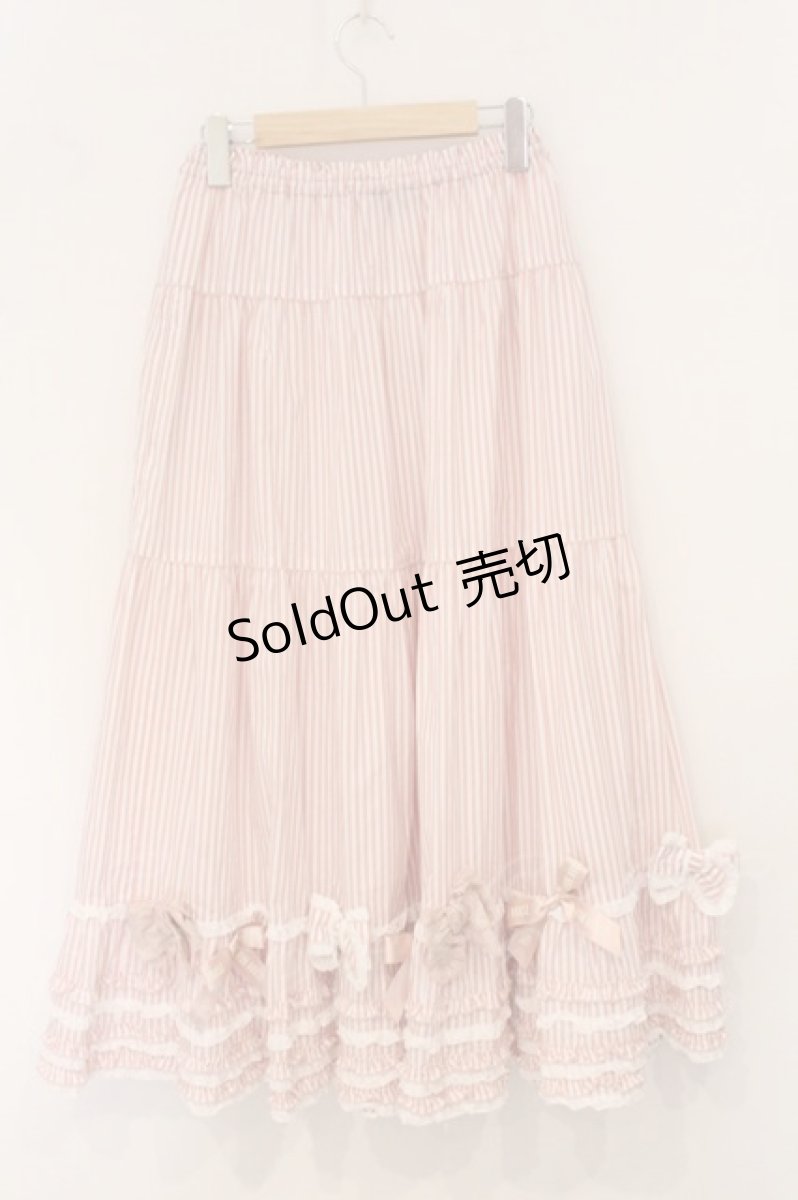 画像6: PINK HOUSE / リボンいっぱいストライプスカート  ピンク O-26-05-07-024-LO-SK-OW-OS (6)
