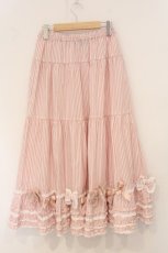 画像6: PINK HOUSE / リボンいっぱいストライプスカート  ピンク O-26-05-07-024-LO-SK-OW-OS (6)