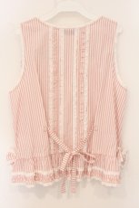 画像6: PINK HOUSE / ローンフリル使いストライプベストブラウス  ピンク O-26-05-07-025-LO-BL-OW-OS (6)