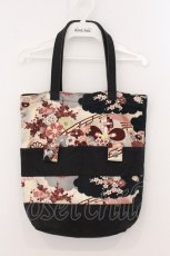 画像1: gouk / 和柄切り替えトートバッグ  ブラック O-26-05-09-038-GO-BG-IG-OS (1)