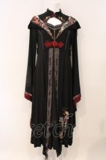 画像1: Ozz oneste / 華椿モダンプリント入りワンピース  ブラック×レッド O-26-05-09-040-OO-OP-IG-OS (1)