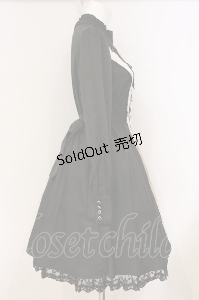 画像3: axes femme kawaii / リボンレースブロッキングワンピース M クロ×キナリ O-26-05-09-044-AX-OP-OW-OS (3)