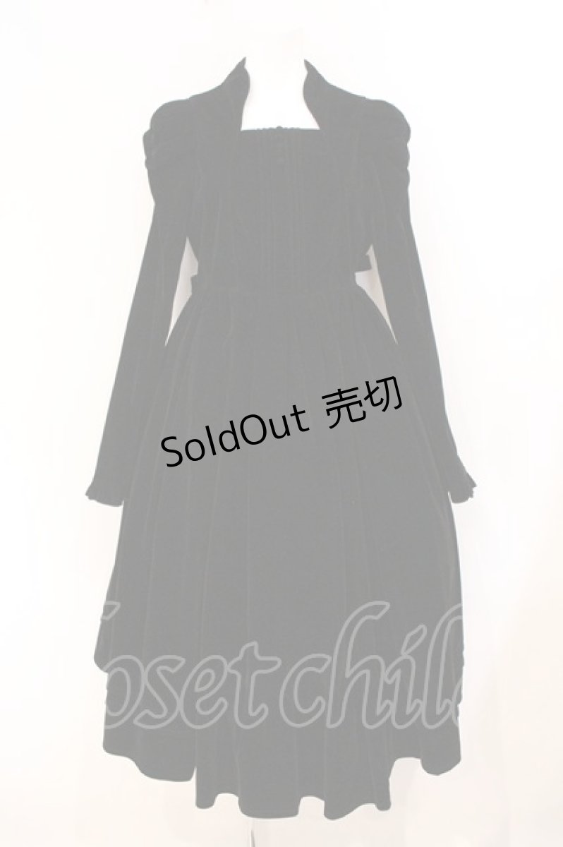 画像1: axes femme kawaii / クラシカルベロアワンピース M クロ O-26-05-09-052-AX-OP-OW-OS (1)