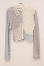 画像1: merry jenny / fog color blocking cardigan  ラベンダー×サックス×シロ O-26-05-09-056-LO-TO-IG-OS (1)