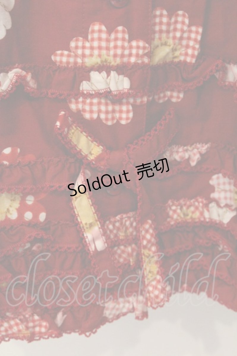 画像3: PINK HOUSE / ひな菊コサージュプリントスカート  アカ O-26-05-09-058-LO-SK-OW-OS (3)