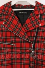 画像2: PEACE NOW / タータンチェックライダースジャケット M レッド O-26-05-09-063-PU-JA-IG-OS (2)