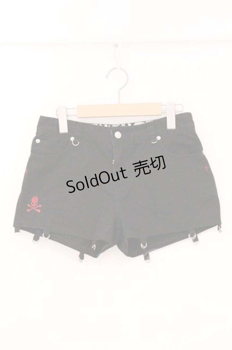 画像1: MAD / 十字架刺繍ショートパンツ L ブラック O-26-05-09-065-PU-PA-IG-OS (1)