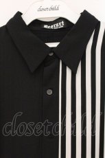 画像2: Deorart / ジオメトリック柄アシンメトリー着物シャツ F ブラック×ホワイト O-26-05-09-066-PU-BL-IG-OS (2)