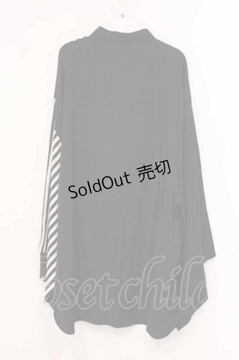 画像4: Deorart / ジオメトリック柄アシンメトリー着物シャツ F ブラック×ホワイト O-26-05-09-066-PU-BL-IG-OS (4)