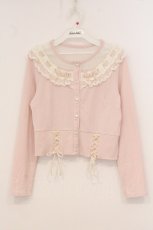 画像1: LIZ LISA / ストライプリボンカーディガン  ピンク O-26-05-09-081-LO-TO-OW-OS (1)