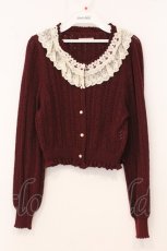 画像1: Amavel / ロマンティックレースすかし編みカーディガン F ワイン O-26-05-09-016-CA-TO-OW-OS (1)