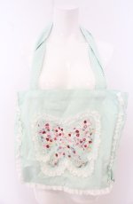 画像1: merry jenny / Dream Garden-tulip ribbon lace tote　トートバッグ  ミント O-26-05-10-007-LO-BG-OW-OS (1)