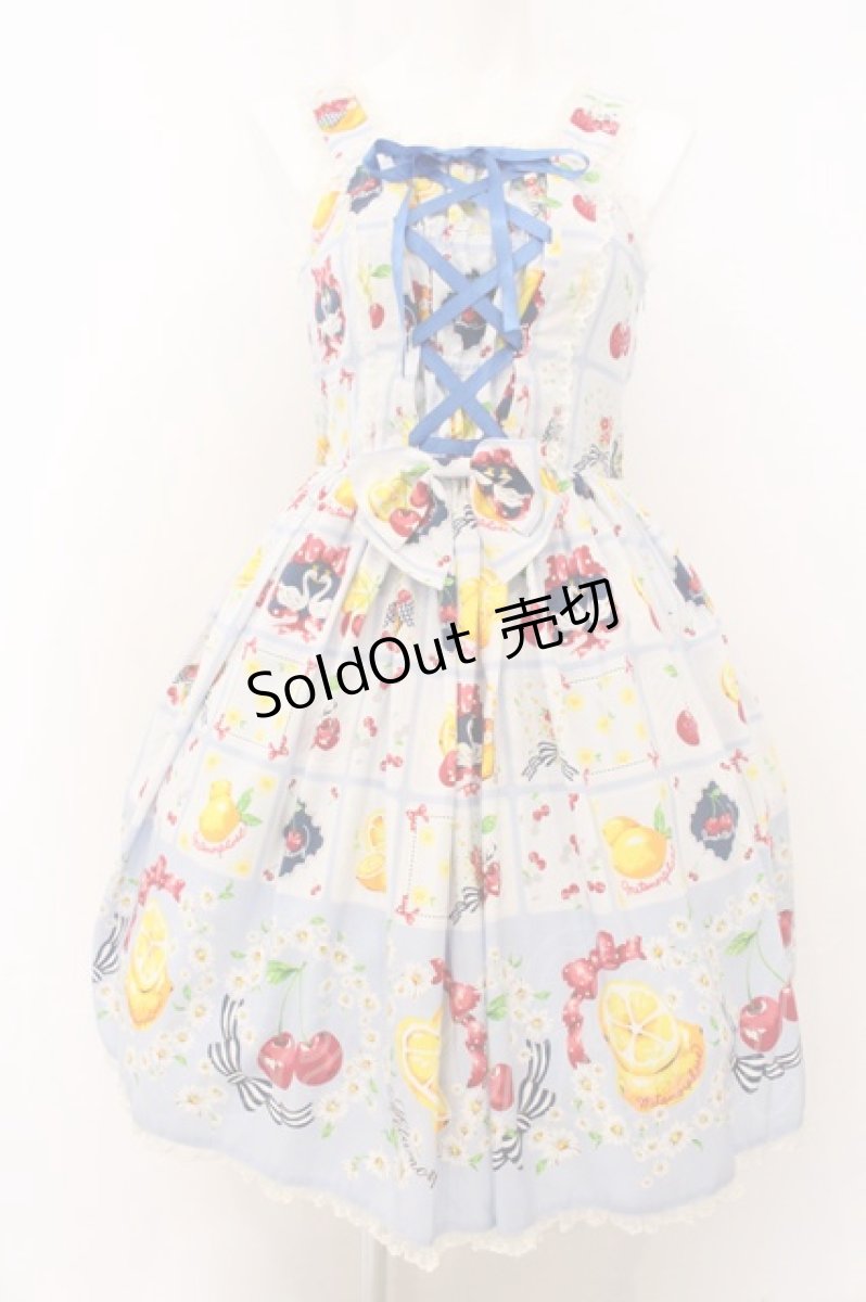 画像1: metamorphose / Juicy basketあみあげジャンパースカート  サックス系 O-26-05-10-5050-ME-OP-OW-OS (1)