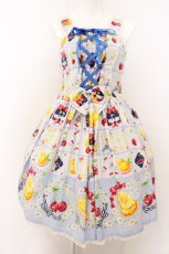 画像1: metamorphose / Juicy basketあみあげジャンパースカート  サックス系 O-26-05-10-5050-ME-OP-OW-OS (1)