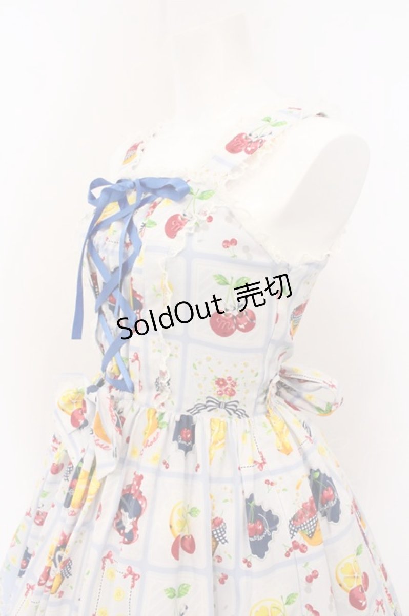 画像2: metamorphose / Juicy basketあみあげジャンパースカート  サックス系 O-26-05-10-5050-ME-OP-OW-OS (2)