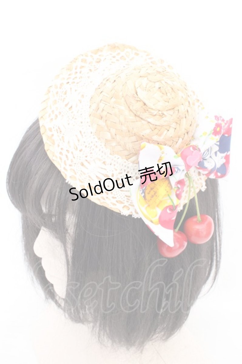 画像1: metamorphose / Juicy basketミニハット  ナチュラル×サックス系 O-26-05-10-5060-ME-AC-OW-OS (1)