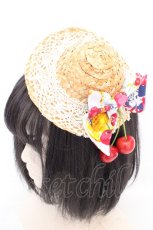 画像1: metamorphose / Juicy basketミニハット  ナチュラル×サックス系 O-26-05-10-5060-ME-AC-OW-OS (1)