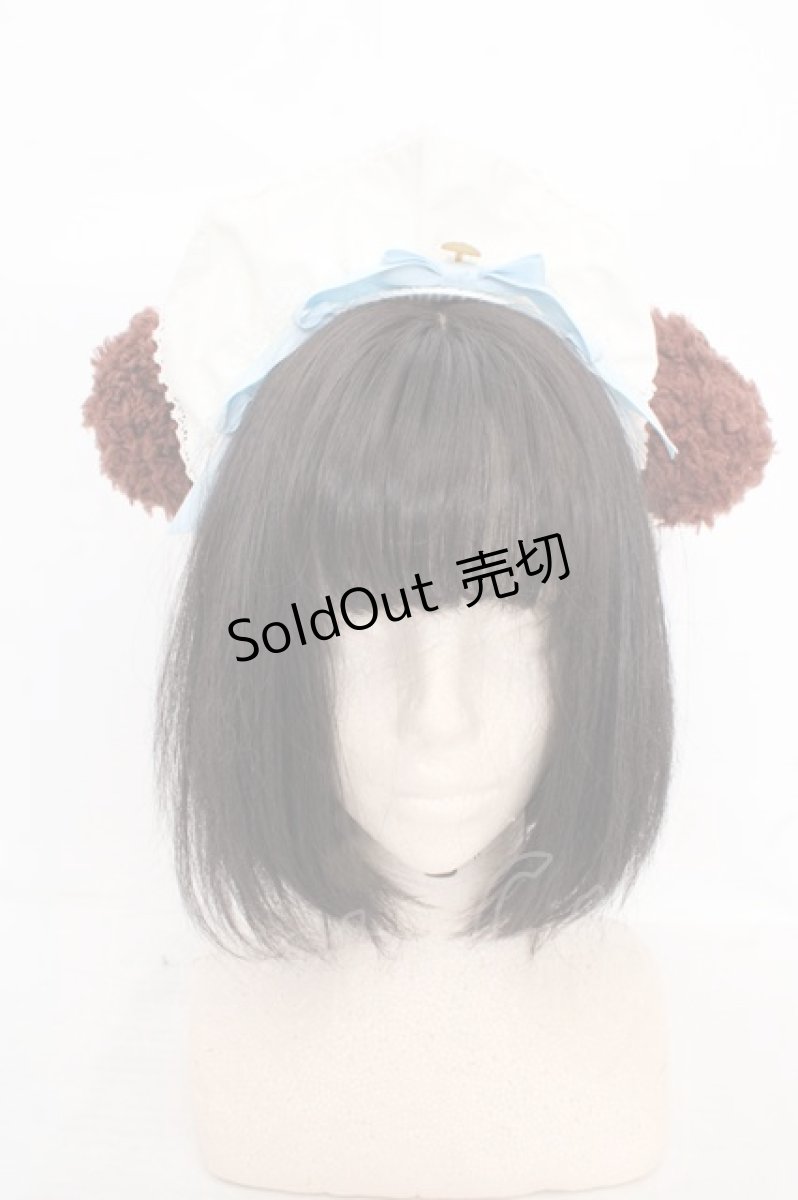 画像1: metamorphose / くまみみフリルカチューシャ  シロ×サックス×ブラウン O-26-05-10-5062-ME-AC-OW-OS (1)