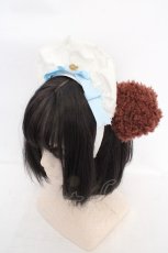 画像2: metamorphose / くまみみフリルカチューシャ  シロ×サックス×ブラウン O-26-05-10-5062-ME-AC-OW-OS (2)