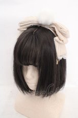 画像1: metamorphose / ストライプガーデンカチューシャ  ベージュ O-26-05-10-5063-ME-AC-OW-OS (1)