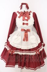 画像1: metamorphose / エルミールワンピース（バレッタ付）  えんじ O-26-05-10-5008-ME-OP-OW-OS (1)