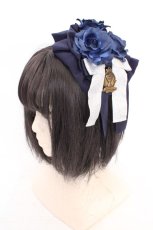 画像1: metamorphose / 無地円形フリルカチューシャ  ネイビー O-26-05-10-5067-ME-AC-OW-OS (1)