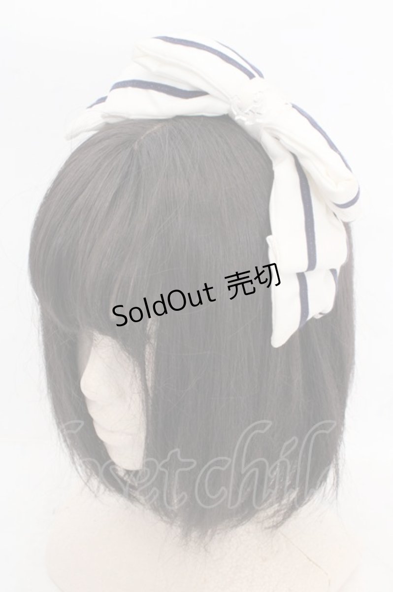 画像1: metamorphose / セーラーリボンカチューシャ  シロ O-26-05-10-5068-ME-AC-OW-OS (1)