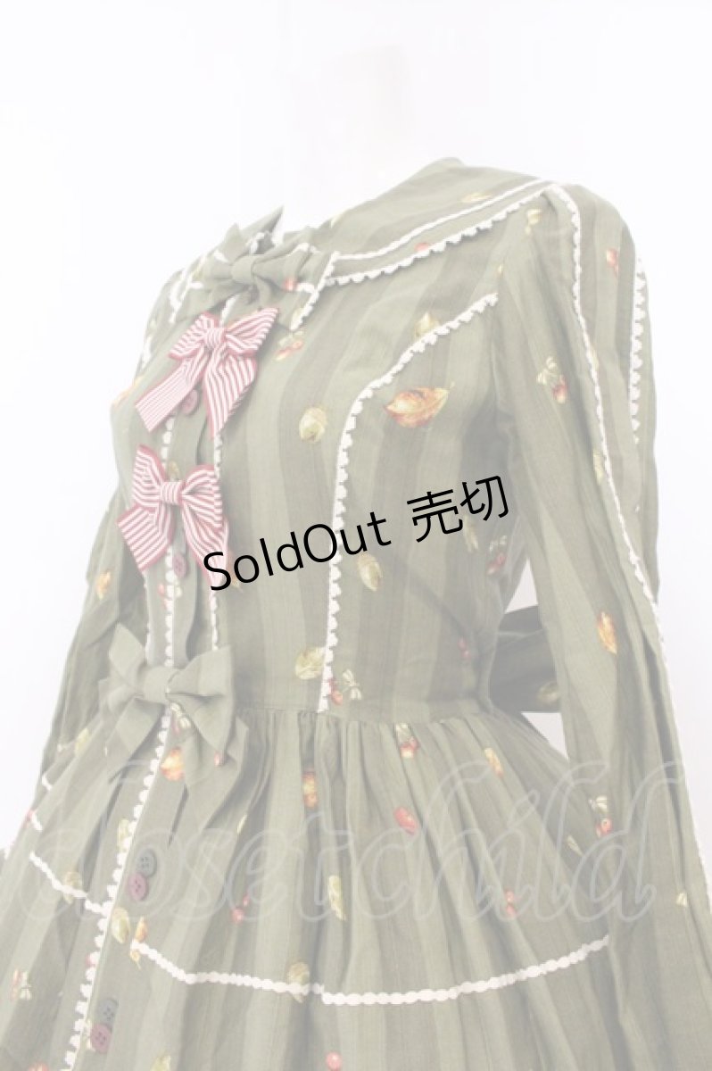画像2: metamorphose / 森の小さな住人ワンピース  カーキグリーン O-26-05-10-5009-ME-OP-OW-OS (2)