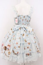画像5: metamorphose / くまちゃんのBakery cafeバッスルジャンパースカート  サックス O-26-05-10-5011-ME-OP-OW-OS (5)